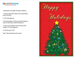 Vertical Christmas Tree Invitation