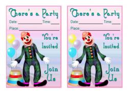 Clown Invitation