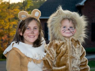 Dressed up for Halloween.