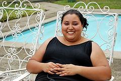 Woman in a plus size tank dress