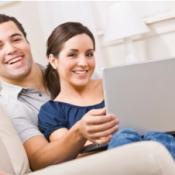 Couple with computer