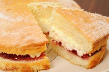 A Victoria sponge cake.