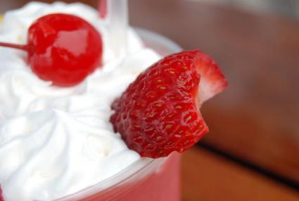 Fresh whipped cream with berries.