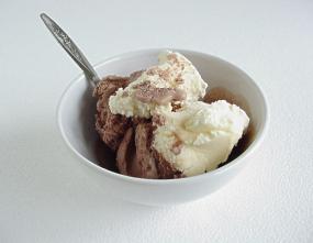 Vanilla and chocolate ice cream.