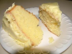 Slices of lemon cake.