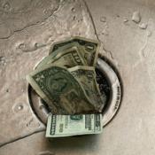down the drain