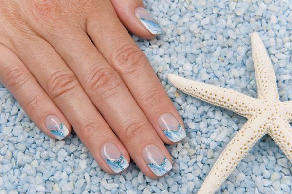 Beachy Nail Designs ocean inspired tips - Beachy Nail Designs