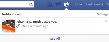 Poke notification on Facebook