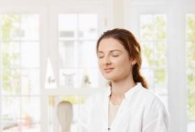 Meditating woman