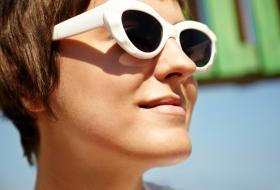 Chunky white cat eye sunglasses