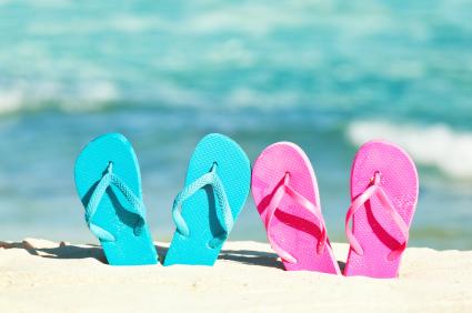 Flip flops in the sand