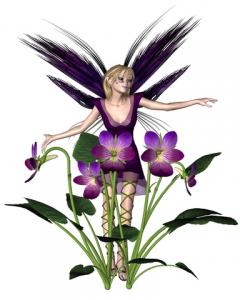 Pixie med blommor