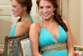 Light blue is a popular prom dress color.