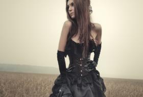 Strapless Goth dress.