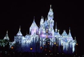 sleeping beauty castle at christmas
