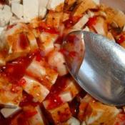 Marinade tofu to make tasty food