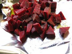 Beets ready for roasting.