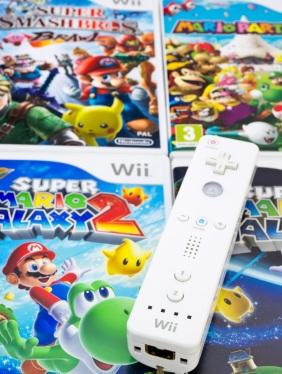 Super Mario video games with Wii Remote