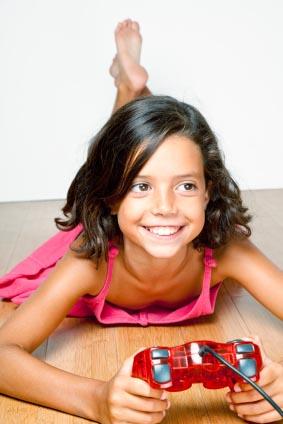 Girl playing games