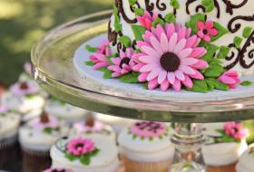 pembe papatya düğün Cupcakes