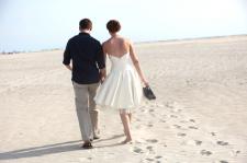 tea length dress on the beach