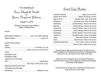 United Methodist Church Wedding Ceremony Program