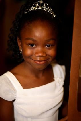 Flower girl with tiara