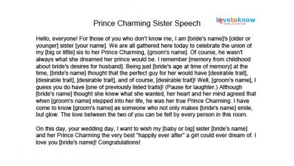 How to write a wedding speech for my sister