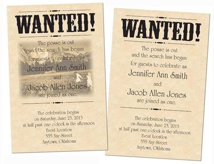 Western wedding reception invitation wording