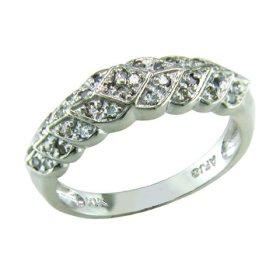 Basket Weave band with Diamonds
