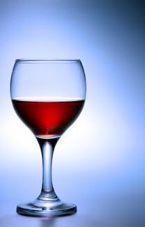 red wine blue background