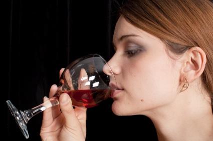 woman drinking wine