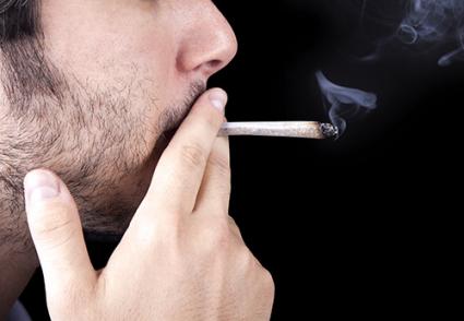 Man smoking a joint