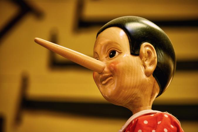 Long nose of liar Pinocchio