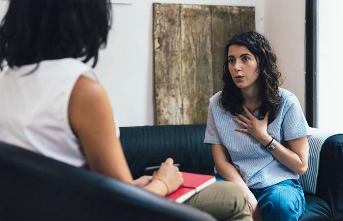 Woman during a psychotherapy session