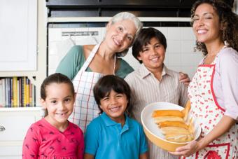 Abuela, hija, nietos