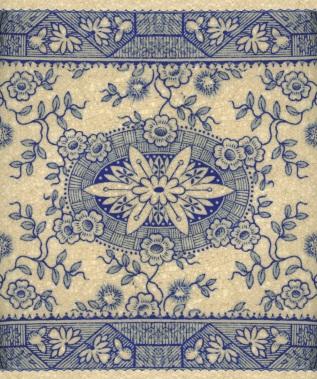 blue transferware pattern