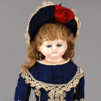 German wax-over Papier-mâché doll