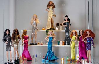 Barbie dolls in evening dresses