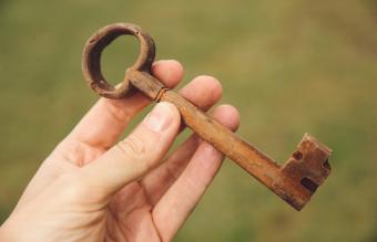 old-fashioned rusty metallic key