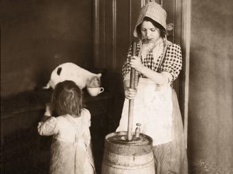 Woman Churning Butter