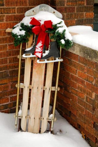 wooden sled decor