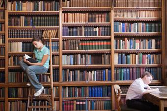 Students in old library