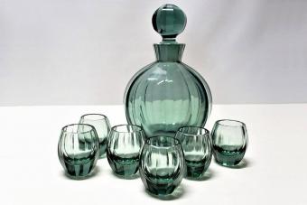 Moser Decanter Bottle and Shot Glass Set