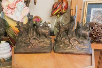 Antique Hubley Cast Iron bookends