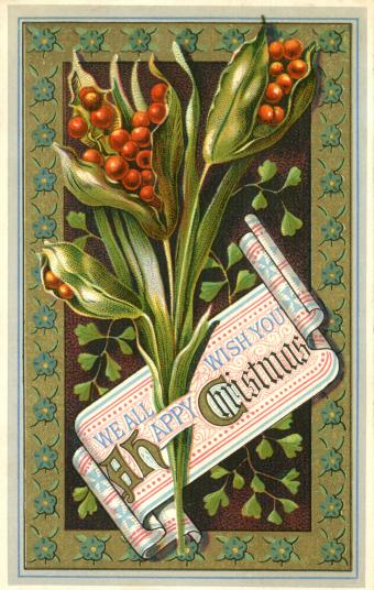 vintage nature holiday postcard