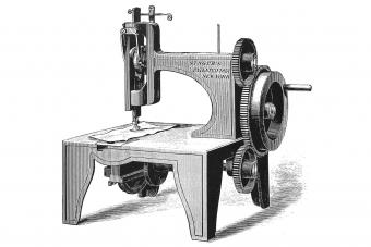 Isaac Merrit Singer's first sewing machine, patented in 1851