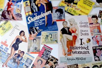 Collage of posters and magazine covers