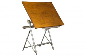 1940s French Parisian Industrial Unic L. Sautereau Architect Drafting Table