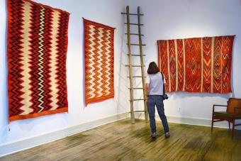 Native American rugs made by weavers from the Navajo Nation